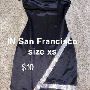 IN San Francisco Black Dress with Silver Accents